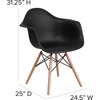 image:imageFlash Furniture Alonza Series Green Plastic Chair with Wooden LegsBlack