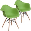 image:imageFlash Furniture Alonza Series Green Plastic Chair with Wooden LegsGreen