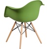 image:imageFlash Furniture Alonza Series Green Plastic Chair with Wooden LegsGreen