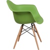 image:imageFlash Furniture Alonza Series Green Plastic Chair with Wooden LegsGreen