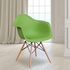 image:imageFlash Furniture Alonza Series Green Plastic Chair with Wooden LegsGreen