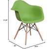 image:imageFlash Furniture Alonza Series Green Plastic Chair with Wooden LegsGreen