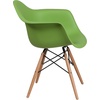 image:imageFlash Furniture Alonza Series Green Plastic Chair with Wooden LegsGreen
