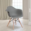 image:imageFlash Furniture Alonza Series Green Plastic Chair with Wooden LegsMoss Gray