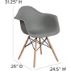 image:imageFlash Furniture Alonza Series Green Plastic Chair with Wooden LegsMoss Gray