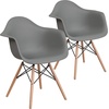 image:imageFlash Furniture Alonza Series Green Plastic Chair with Wooden LegsMoss Gray