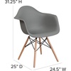 image:imageFlash Furniture Alonza Series Green Plastic Chair with Wooden LegsMoss Gray