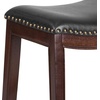 image:imageFlash Furniture Alphus 26 High Backless Cappuccino Wood Counter Height Stool with Black LeatherSoft Saddle SeatCappuccino
