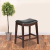 image:imageFlash Furniture Alphus 26 High Backless Cappuccino Wood Counter Height Stool with Black LeatherSoft Saddle SeatCappuccino