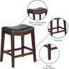 image:imageFlash Furniture Alphus 26 High Backless Cappuccino Wood Counter Height Stool with Black LeatherSoft Saddle SeatCappuccino