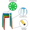 image:imageFlash Furniture Bailey Plastic Nesting Stack Stools 175Height Assorted Colors 5 PackAssorted