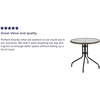 image:imageFlash Furniture Barker 28 Round Tempered Glass Metal Table with Gray Rattan EdgingClearDark Brown Rattan