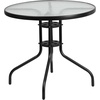 image:imageFlash Furniture Bellamy 2375 Round IndoorOutdoor Tempered Glass Metal Frame Side TableClear