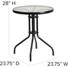 image:imageFlash Furniture Bellamy 2375 Round IndoorOutdoor Tempered Glass Metal Frame Side TableClear