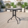 image:imageFlash Furniture Bellamy 2375 Round IndoorOutdoor Tempered Glass Metal Frame Side TableClear