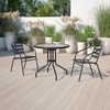 image:imageFlash Furniture Bellamy 2375 Round IndoorOutdoor Tempered Glass Metal Frame Side TableClear