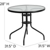 image:imageFlash Furniture Bellamy 2375 Round IndoorOutdoor Tempered Glass Metal Frame Side TableClear