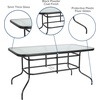 image:imageFlash Furniture Bellamy 2375 Round IndoorOutdoor Tempered Glass Metal Frame Side TableClear TopBlack Frame