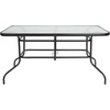 image:imageFlash Furniture Bellamy 2375 Round IndoorOutdoor Tempered Glass Metal Frame Side TableClear TopBlack Frame