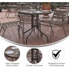 image:imageFlash Furniture Bellamy 2375 Round IndoorOutdoor Tempered Glass Metal Frame Side TableClear TopBronze Frame