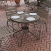 image:imageFlash Furniture Bellamy 2375 Round IndoorOutdoor Tempered Glass Metal Frame Side TableClear TopBronze Frame