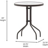 image:imageFlash Furniture Bellamy 2375 Round IndoorOutdoor Tempered Glass Metal Frame Side TableClear TopBronze Frame