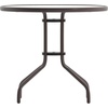 image:imageFlash Furniture Bellamy 2375 Round IndoorOutdoor Tempered Glass Metal Frame Side TableClear TopBronze Frame