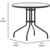 image:imageFlash Furniture Bellamy 2375 Round IndoorOutdoor Tempered Glass Metal Frame Side TableClear TopBronze Frame