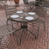 image:imageFlash Furniture Bellamy 2375 Round IndoorOutdoor Tempered Glass Metal Frame Side TableClear TopBronze Frame