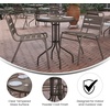 image:imageFlash Furniture Bellamy 2375 Round IndoorOutdoor Tempered Glass Metal Frame Side TableClear TopBronze Frame