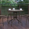 image:imageFlash Furniture Bellamy 2375 Round IndoorOutdoor Tempered Glass Metal Frame Side TableClear TopBronze Frame