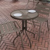 image:imageFlash Furniture Bellamy 2375 Round IndoorOutdoor Tempered Glass Metal Frame Side TableClear TopBronze Frame