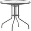 image:imageFlash Furniture Bellamy 2375 Round IndoorOutdoor Tempered Glass Metal Frame Side TableClear TopSilver Frame