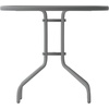 image:imageFlash Furniture Bellamy 2375 Round IndoorOutdoor Tempered Glass Metal Frame Side TableClear TopSilver Frame