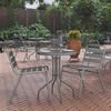 image:imageFlash Furniture Bellamy 2375 Round IndoorOutdoor Tempered Glass Metal Frame Side TableClear TopSilver Frame