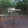 image:imageFlash Furniture Bellamy 2375 Round IndoorOutdoor Tempered Glass Metal Frame Side TableClear TopSilver Frame