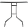 image:imageFlash Furniture Bellamy 2375 Round IndoorOutdoor Tempered Glass Metal Frame Side TableClear TopSilver Frame