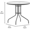 image:imageFlash Furniture Bellamy 2375 Round IndoorOutdoor Tempered Glass Metal Frame Side TableClear TopSilver Frame