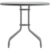 image:imageFlash Furniture Bellamy 2375 Round IndoorOutdoor Tempered Glass Metal Frame Side TableClear TopSilver Frame