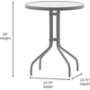 image:imageFlash Furniture Bellamy 2375 Round IndoorOutdoor Tempered Glass Metal Frame Side TableClear TopSilver Frame