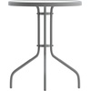 image:imageFlash Furniture Bellamy 2375 Round IndoorOutdoor Tempered Glass Metal Frame Side TableClear TopSilver Frame