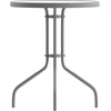 image:imageFlash Furniture Bellamy 2375 Round IndoorOutdoor Tempered Glass Metal Frame Side TableClear TopSilver Frame