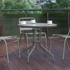 image:imageFlash Furniture Bellamy 2375 Round IndoorOutdoor Tempered Glass Metal Frame Side TableClear TopSilver Frame
