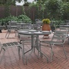 image:imageFlash Furniture Bellamy 2375 Round IndoorOutdoor Tempered Glass Metal Frame Side TableClear TopSilver Frame