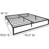 image:imageFlash Furniture Bentley 14 Metal Platform Bed Frame  Black FrameSteel Slat Supports  125 Underbed Storage  No Box Spring Needed  Quick Lock FunctionalityKing