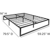 image:imageFlash Furniture Bentley 14 Metal Platform Bed Frame  Black FrameSteel Slats  125 Underbed Storage  No Box Spring Needed  Quick Lock FunctionalityQueen