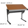 image:imageFlash Furniture Berkley Adjustable Drawing and Drafting Table with Pewter Frame