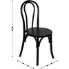 image:imageFlash Furniture Betsy Commercial Solid Wood Dining Chair Thonet Style Stackable Design Mortise and Tenon 350 lbs Static Weight Capacity Early AmericanBlack