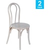 image:imageFlash Furniture Betsy Commercial Solid Wood Dining Chair Thonet Style Stackable Design Mortise and Tenon 350 lbs Static Weight Capacity Set of 2 White WashWhite Wash