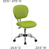 image:imageFlash Furniture Beverly MidBack Swivel Mesh Office Chair with Padded Seat HeightAdjustable Ergonomic Padded Office Desk Chair BlackChromeApple Green
